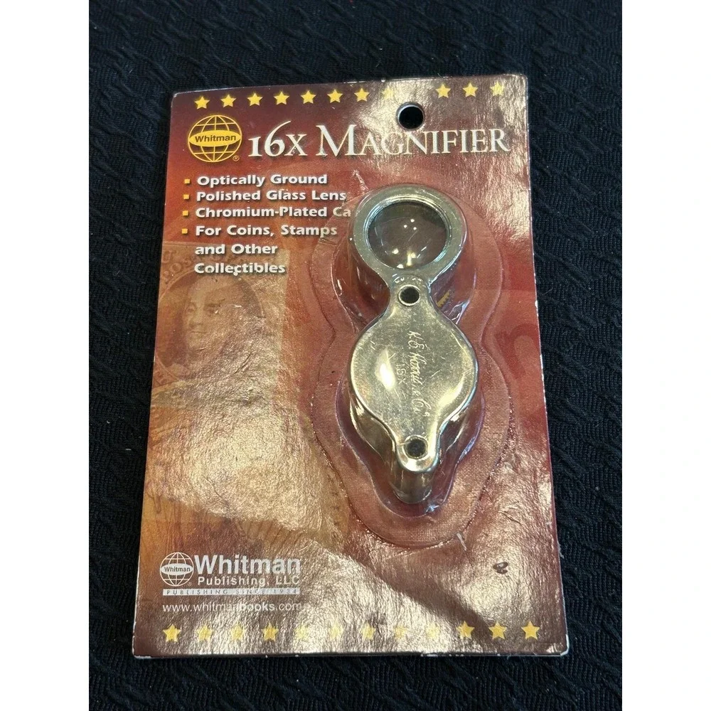 Whitman 16X Magnifying Glass with Wide Field Lens Blister Pack -for Coin Grading